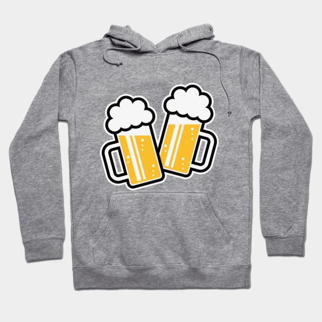 2 Clinking Beer Glasses For A Cheer! Hoodie by MrFaulbaum